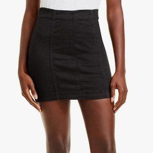 Free People Modern Femme Black Denim Mini Skirt